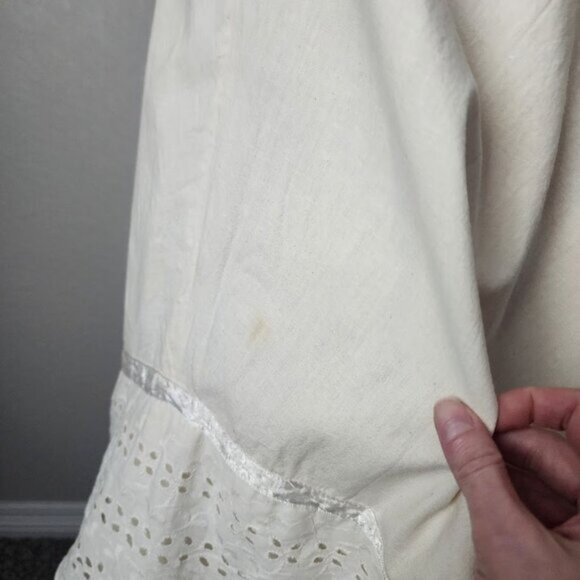 JOSEFA 70's Boho Bridal Eyelet Ruffle Folk Style Prairie dress with shawl/cape - Picture 15 of 16